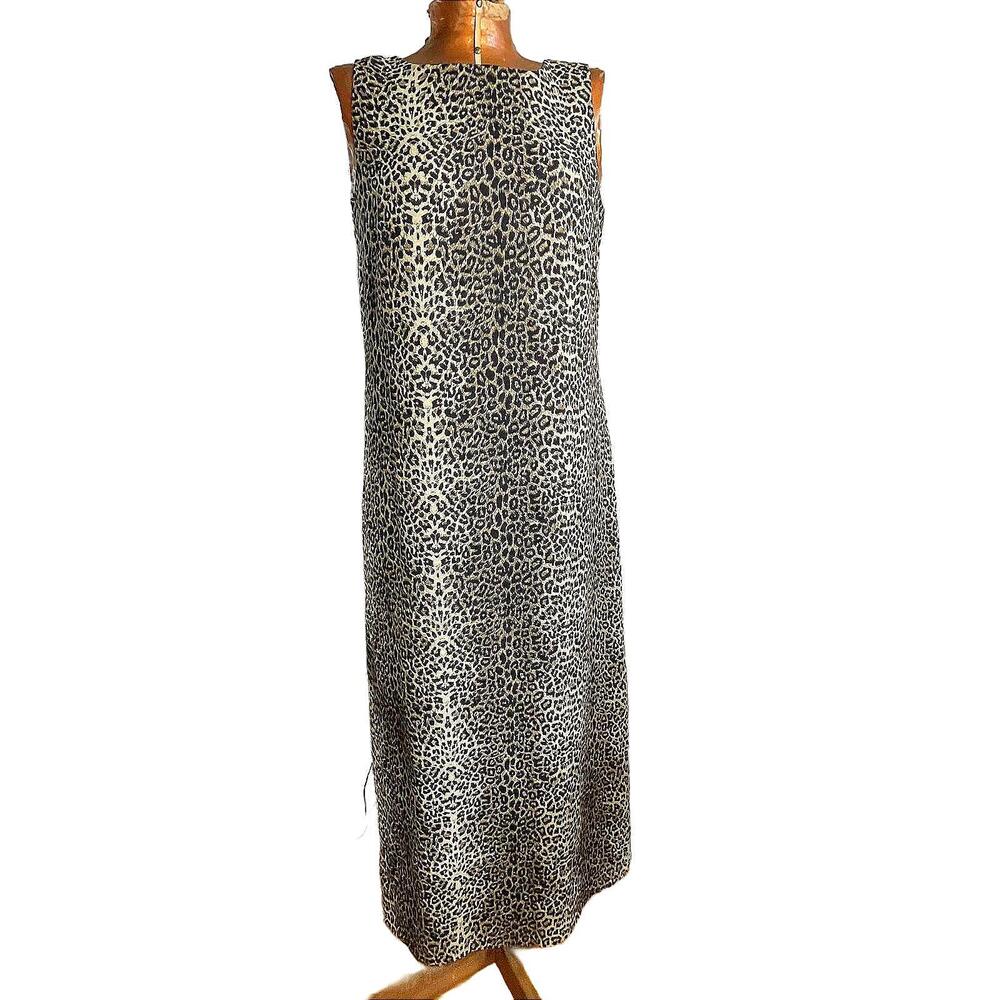 Y2K Vintage Virgo Leopard Print Boho Sleeveless Maxi Dress Size 8